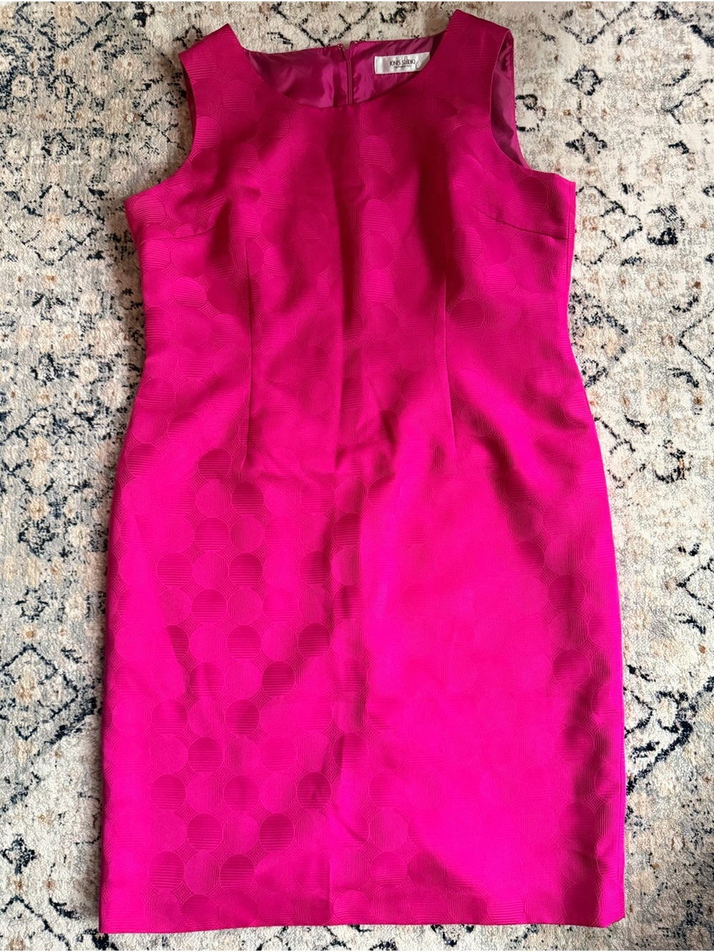Jones Studio Fuchsia Sleeveless Midi Sheath Dress